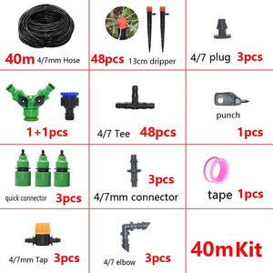 Planet Gates timer 5-50M Automatic Garden Watering System DIY Timer Water Drip Irrigation System Plant Watering Kit Red Drippers Set