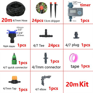 Planet Gates timer 5-50M Automatic Garden Watering System DIY Timer Water Drip Irrigation System Plant Watering Kit Red Drippers Set
