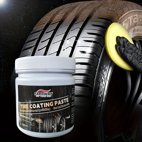 Planet Gates Tire Coating Paste Set 500ml Car Tire Waxing Glazing Waterproof Bright Light Protective And Maintenance Solid Wheel Tire Coating Motorcycle Tire Coating Paste Set
