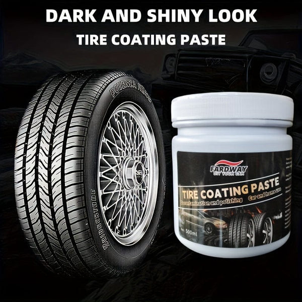 Planet Gates Tire Coating Paste Set 500ml Car Tire Waxing Glazing Waterproof Bright Light Protective And Maintenance Solid Wheel Tire Coating Motorcycle Tire Coating Paste Set