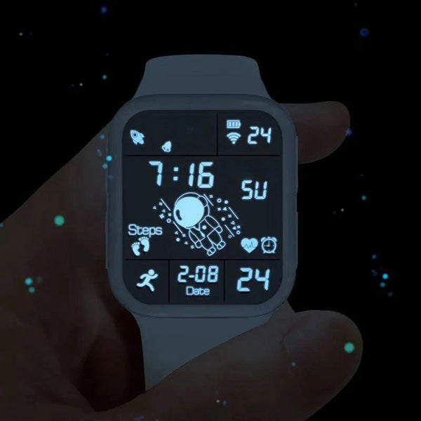 Planet Gates TKR White Astronaut Square Watch Male and Female Students Cool Black Technology Intelligent Running Children's Electronic Watch