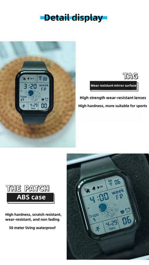 Planet Gates TKR White Astronaut Square Watch Male and Female Students Cool Black Technology Intelligent Running Children's Electronic Watch