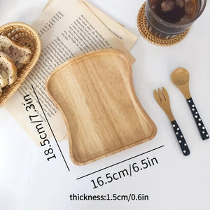 Planet Gates Toast Wooden Tray 1pc Wooden Tray, Fruit Plate, Wooden Dessert Plate, Coffee Milk Snack Wooden Tray, Cake Plate Cheese Plate, Wooden Tea Tray, Bread Plate, Breakfast Plate