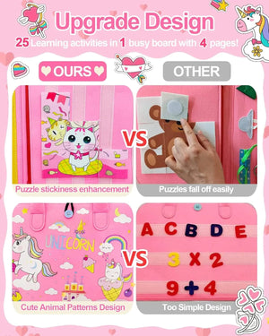 Planet Gates Toddler Busy Board Montessori Toys Learning Educational Activities Travel Toy Dinosaur Dress up  Sensory Life Skill Backpack