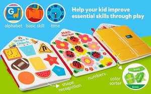 Planet Gates Toddler Busy Board Montessori Toys Learning Educational Activities Travel Toy Dinosaur Dress up  Sensory Life Skill Backpack