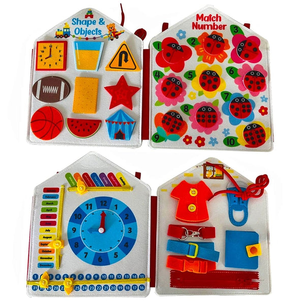 Planet Gates Toddler Busy Board Montessori Toys Learning Educational Activities Travel Toy Dinosaur Dress up  Sensory Life Skill Backpack