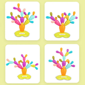 Planet Gates Toddler DIY Balancing Cactus Sorting Building Set Rainbow Stacking Tower Cognition Montessori Educational Toy for 18 Months Baby