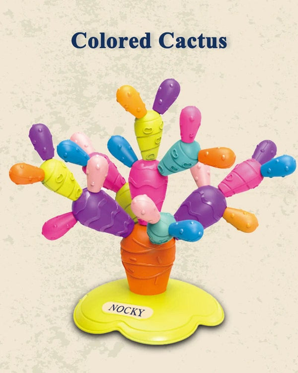 Planet Gates Toddler DIY Balancing Cactus Sorting Building Set Rainbow Stacking Tower Cognition Montessori Educational Toy for 18 Months Baby