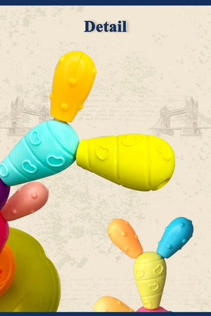 Planet Gates Toddler DIY Balancing Cactus Sorting Building Set Rainbow Stacking Tower Cognition Montessori Educational Toy for 18 Months Baby