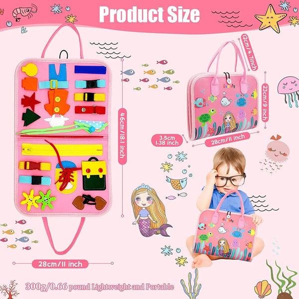 Planet Gates Toddler Montessori Busy Board for Ages 1-3 Busy Sensory Educational Toys Travel Toys