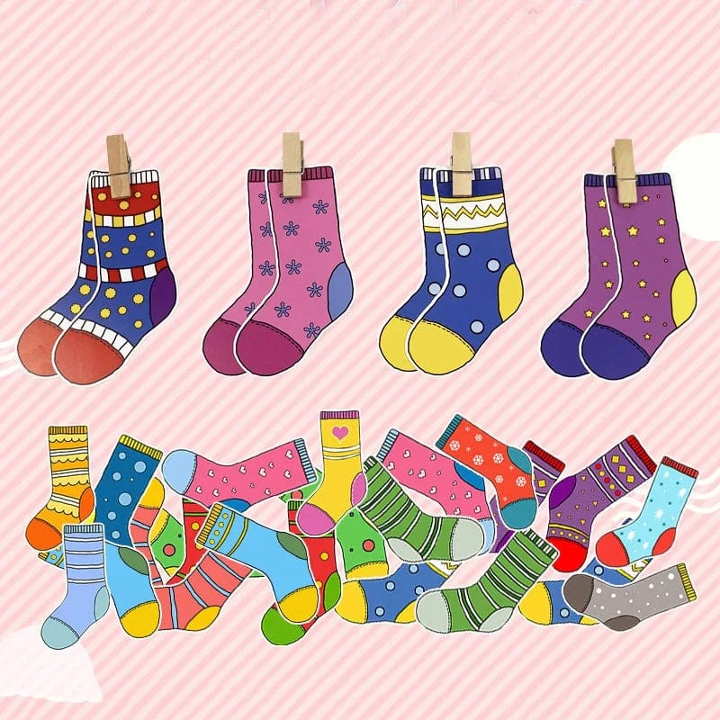 Planet Gates Toddler Montessori Material DIY Toys Socks Colors Sorting Matching Games Early Educational Learning Toys Preschool Teaching Aids