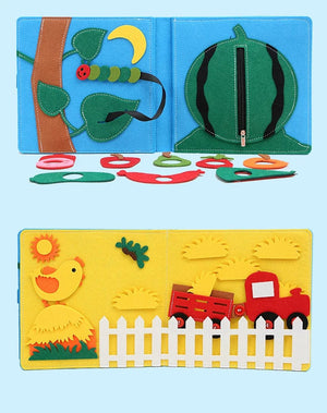 Planet Gates Toddlers Montessori Toys Busy Board Farm Animal Scene Storytelling Activity Toy Quiet Book Felt Activity Educational Sensory Toy