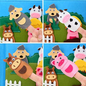 Planet Gates Toddlers Montessori Toys Busy Board Farm Animal Scene Storytelling Activity Toy Quiet Book Felt Activity Educational Sensory Toy
