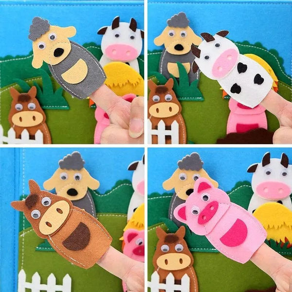 Planet Gates Toddlers Montessori Toys Busy Board Farm Animal Scene Storytelling Activity Toy Quiet Book Felt Activity Educational Sensory Toy