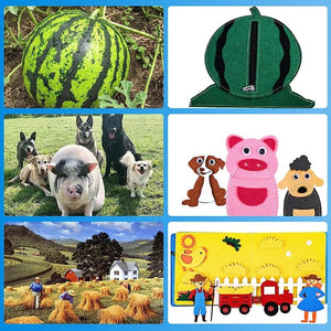 Planet Gates Toddlers Montessori Toys Busy Board Farm Animal Scene Storytelling Activity Toy Quiet Book Felt Activity Educational Sensory Toy