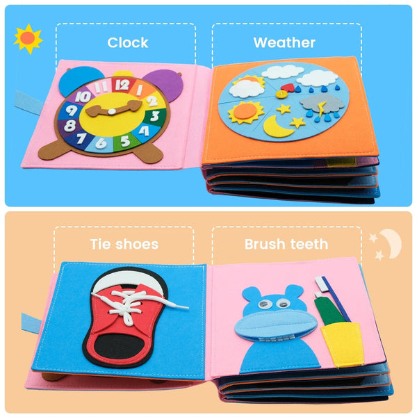 Planet Gates Toddlers Montessori Toys Busy Board Farm Animal Scene Storytelling Activity Toy Quiet Book Felt Activity Educational Sensory Toy