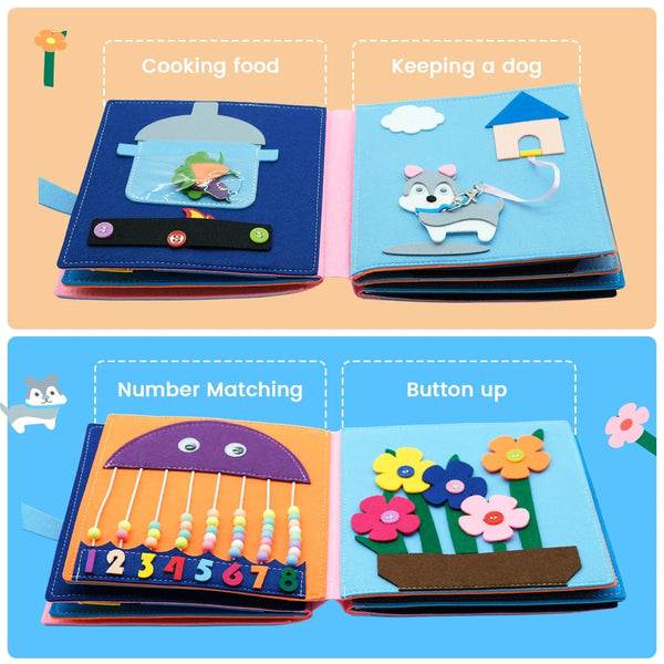 Planet Gates Toddlers Montessori Toys Busy Board Farm Animal Scene Storytelling Activity Toy Quiet Book Felt Activity Educational Sensory Toy