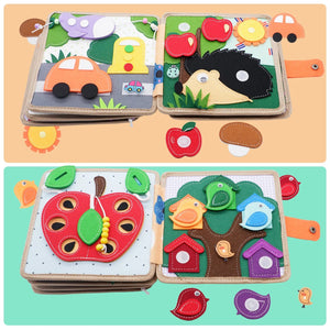Planet Gates Toddlers Montessori Toys Busy Board Farm Animal Scene Storytelling Activity Toy Quiet Book Felt Activity Educational Sensory Toy
