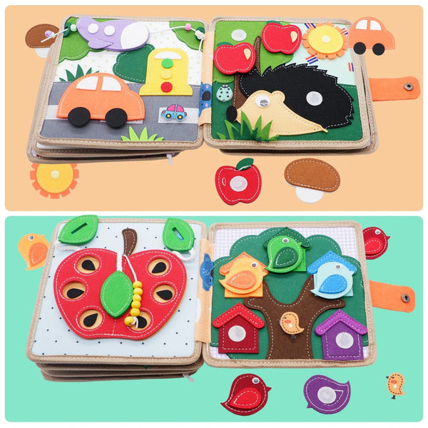 Planet Gates Toddlers Montessori Toys Busy Board Farm Animal Scene Storytelling Activity Toy Quiet Book Felt Activity Educational Sensory Toy