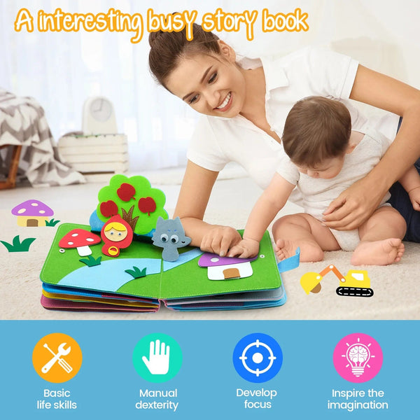 Planet Gates Toddlers Montessori Toys Busy Board Farm Animal Scene Storytelling Activity Toy Quiet Book Felt Activity Educational Sensory Toy