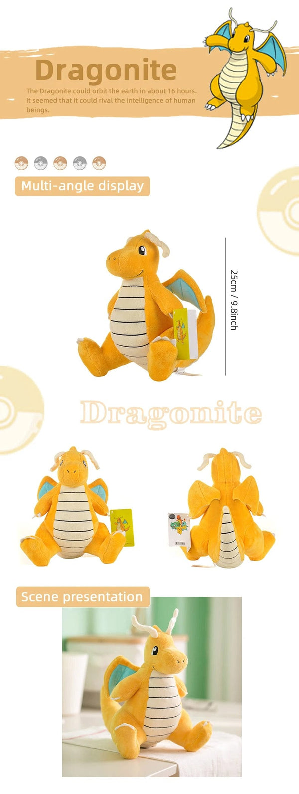 Planet Gates Togepi 21cm I 8.3in / Genuine License Pokemon Kawaii Pikachu Eevee Mew Charizard Stuffed Toys Cartoon&Cute Plush Doll Throw Pillow Christmas Halloween Day Gift