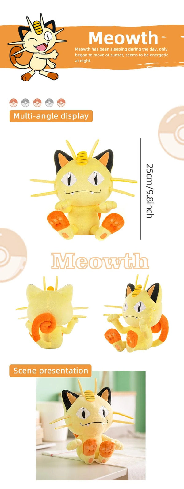 Planet Gates Togepi 21cm I 8.3in / Genuine License Pokemon Kawaii Pikachu Eevee Mew Charizard Stuffed Toys Cartoon&Cute Plush Doll Throw Pillow Christmas Halloween Day Gift