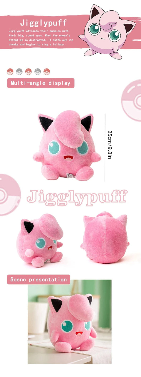 Planet Gates Togepi 21cm I 8.3in / Genuine License Pokemon Kawaii Pikachu Eevee Mew Charizard Stuffed Toys Cartoon&Cute Plush Doll Throw Pillow Christmas Halloween Day Gift