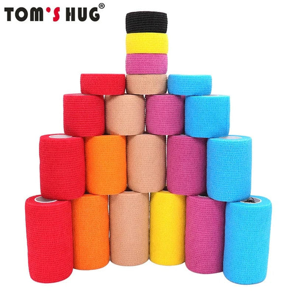 Planet Gates Tom's Hug Colorful Sport Self Adhesive Elastic Bandage Wrap Tape 4.8m Knee Support Pads Finger Ankle Palm Shoulder Bandage