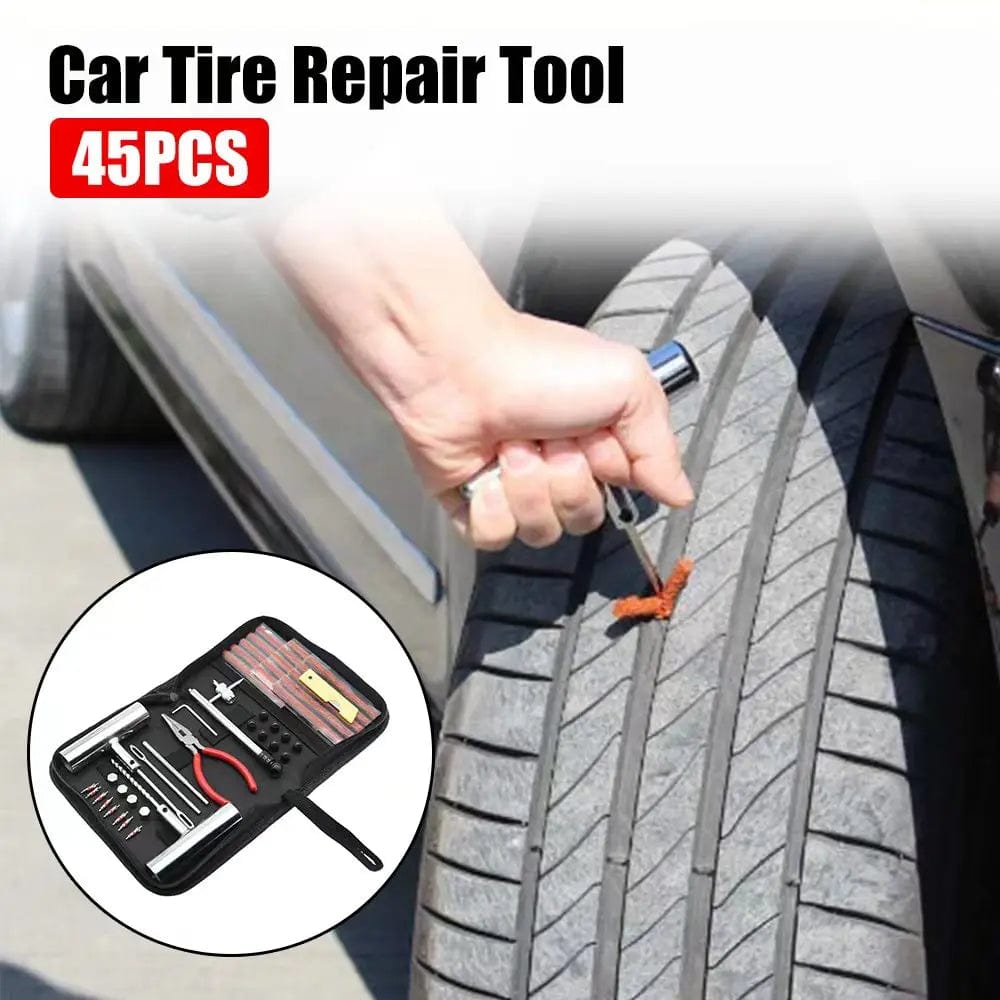 Planet Gates Tool Kit Tyre Repair Kit 45PCS Motorcycle Car Accessories Studding Tool Set Puncture Pug Set Car Tire Repair Tool  Auto Bike Tire Repair