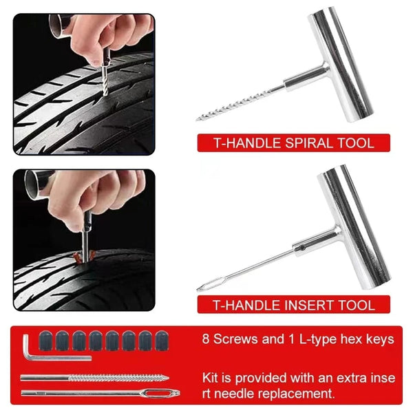 Planet Gates Tool Kit Tyre Repair Kit 45PCS Motorcycle Car Accessories Studding Tool Set Puncture Pug Set Car Tire Repair Tool  Auto Bike Tire Repair