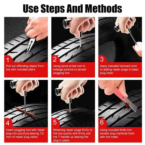 Planet Gates Tool Kit Tyre Repair Kit 45PCS Motorcycle Car Accessories Studding Tool Set Puncture Pug Set Car Tire Repair Tool  Auto Bike Tire Repair
