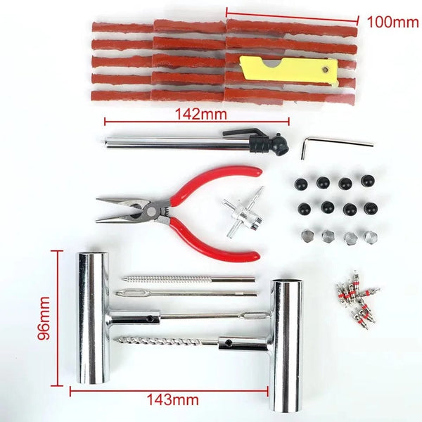 Planet Gates Tool Kit Tyre Repair Kit 45PCS Motorcycle Car Accessories Studding Tool Set Puncture Pug Set Car Tire Repair Tool  Auto Bike Tire Repair