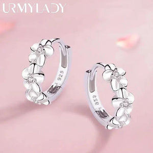 Planet Gates Top Sale 925 Sterling Silver Needle Earrings for Women's Wedding Fashion High Quality Jewelry Crystal Zircon Flower Cute Stud