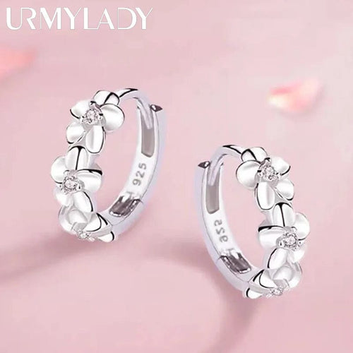 Planet Gates Top Sale 925 Sterling Silver Needle Earrings for Women's Wedding Fashion High Quality Jewelry Crystal Zircon Flower Cute Stud