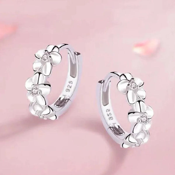 Planet Gates Top Sale 925 Sterling Silver Needle Earrings for Women's Wedding Fashion High Quality Jewelry Crystal Zircon Flower Cute Stud