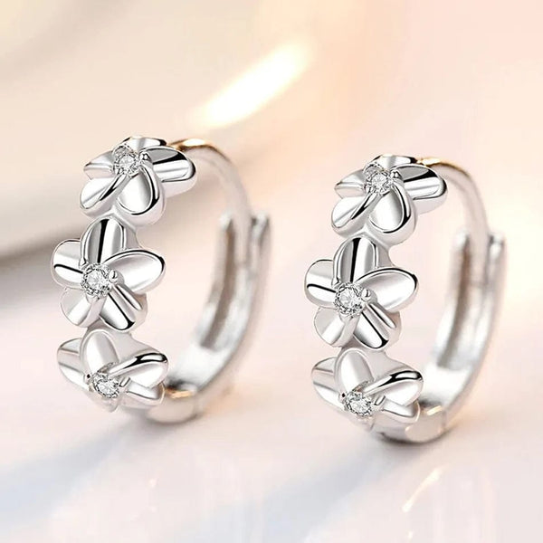 Planet Gates Top Sale 925 Sterling Silver Needle Earrings for Women's Wedding Fashion High Quality Jewelry Crystal Zircon Flower Cute Stud