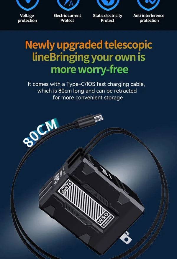 Planet Gates Total 20W USB C Charger GaN Fast Charging Wall Charger For iPhone Samsung Xiaomi Quick Charge EU/US Plug Phone Charger Adapter