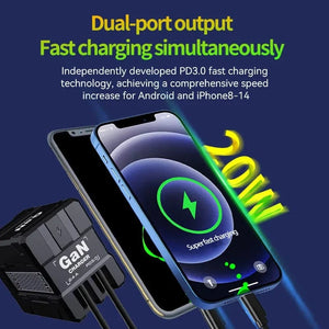 Planet Gates Total 20W USB C Charger GaN Fast Charging Wall Charger For iPhone Samsung Xiaomi Quick Charge EU/US Plug Phone Charger Adapter