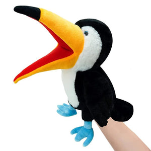 Planet Gates Toucan Bird Soft Stuffed Toy Doll Parrot Owl Eagle Flamingo Peacock Cospaly Plush Doll Educational Baby Toys Kawaii Hand Finger Puppet