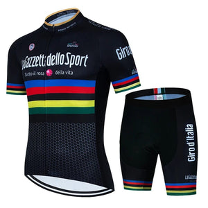 Planet Gates Tour Of Italy Men's Cycling Jersey Sets Bicycle Short Sleeve Cycling Clothing Bike Maillot Breathable Cycling Jersey Bib Shorts
