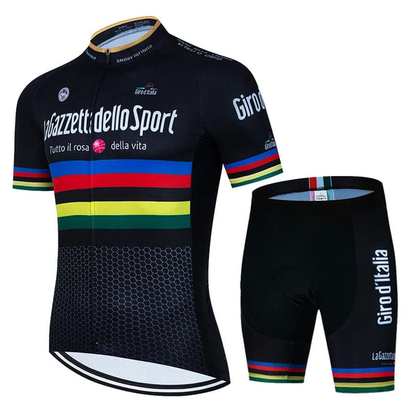 Planet Gates Tour Of Italy Men's Cycling Jersey Sets Bicycle Short Sleeve Cycling Clothing Bike Maillot Breathable Cycling Jersey Bib Shorts