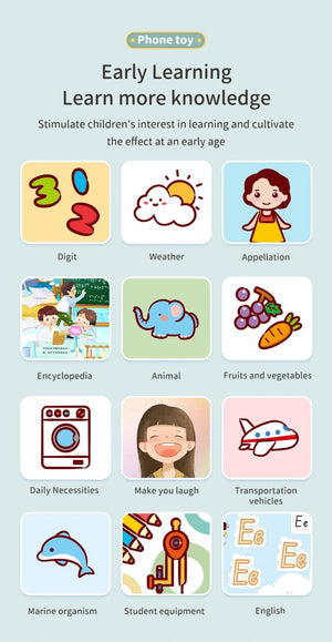 Planet Gates Toy Cell Phone Educational Toys Cellphone Baby Kid Educational Toy Phone Mobile Phone Model Toy for Children Birthday Xmas Gift