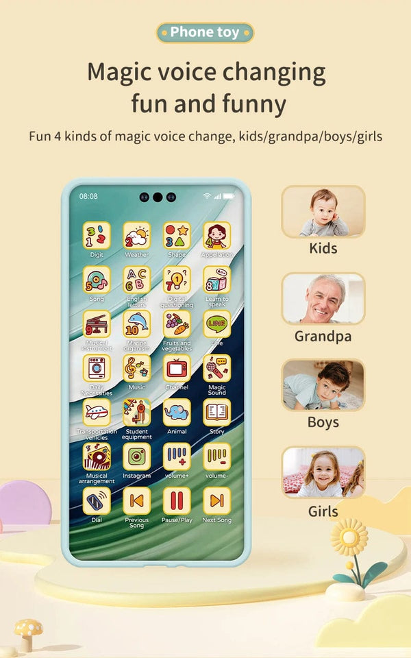 Planet Gates Toy Cell Phone Educational Toys Cellphone Baby Kid Educational Toy Phone Mobile Phone Model Toy for Children Birthday Xmas Gift