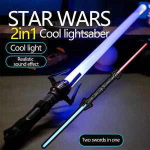 Planet Gates Toy Laser Sword Red and Blue Double Sword Retractable Two In One Lightsaber Jedi Cosplay WeaponMartial Arts Performance Children