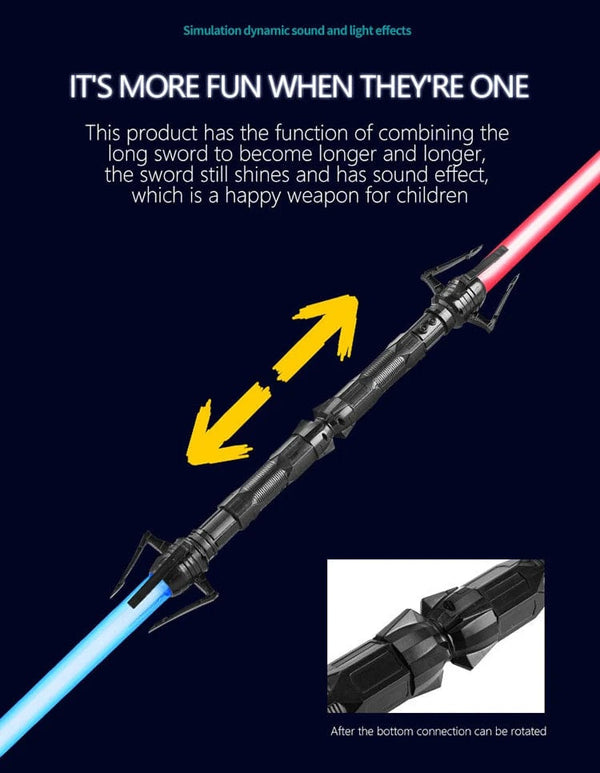 Planet Gates Toy Laser Sword Red and Blue Double Sword Retractable Two In One Lightsaber Jedi Cosplay WeaponMartial Arts Performance Children