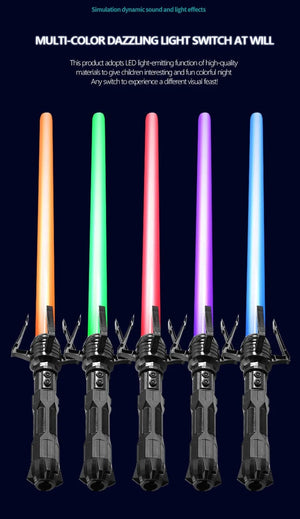 Planet Gates Toy Laser Sword Red and Blue Double Sword Retractable Two In One Lightsaber Jedi Cosplay WeaponMartial Arts Performance Children