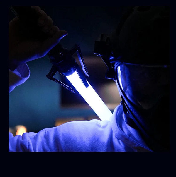 Planet Gates Toy Laser Sword Red and Blue Double Sword Retractable Two In One Lightsaber Jedi Cosplay WeaponMartial Arts Performance Children