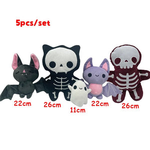 Planet Gates Toys-5pcs MyRytanda Happy Halloween Plush Toys Slippers Kawaii Ghost Pillow Pumpkin Shoulder Bags Horror Skull Fluffy Dolls