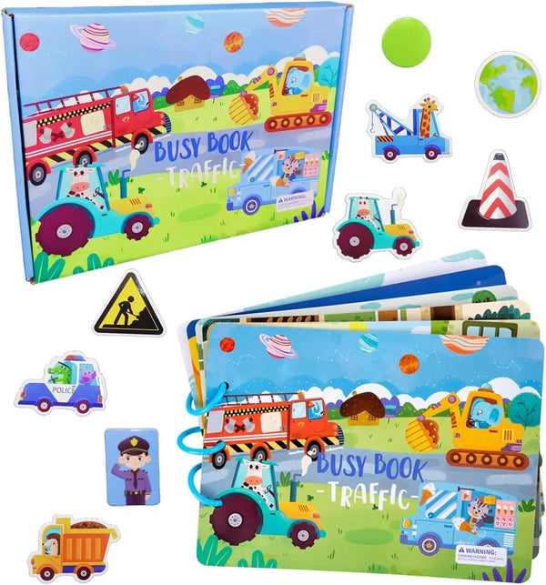 Planet Gates Traffic Montessori Busy Book for Kids Sticker Quiet Book Baby Early Educational Toy toddlers Matching Puzzles Game Learning Toys Gifts