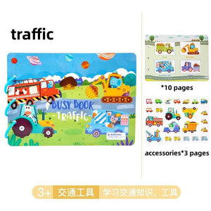 Planet Gates traffic Sticker Montessori Quiet Book Puzzles Educational Toys for Kids Children Busy Book Toy Cognition Montessori Education Books